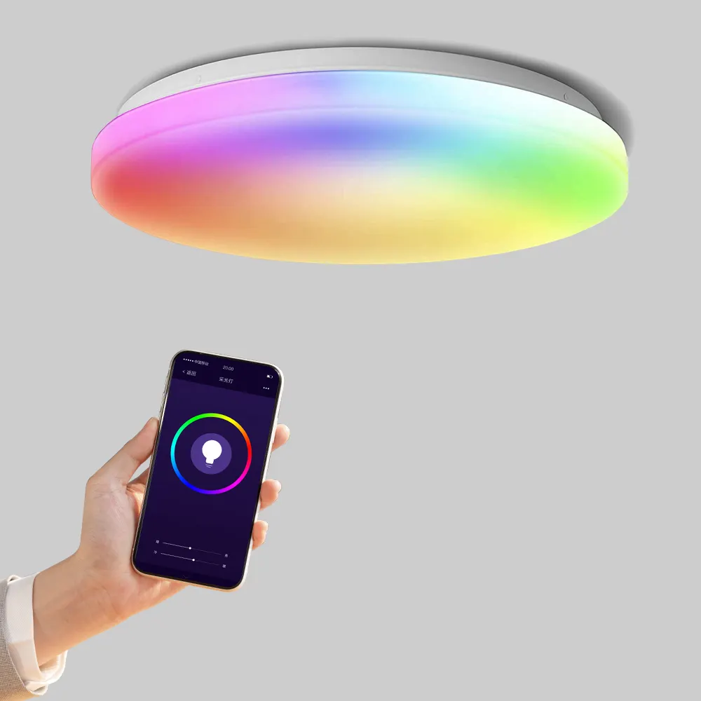 20W Wifi Voice Control RGB White Tuya App Control CCT Color Changeable Smart Led Ceiling Light