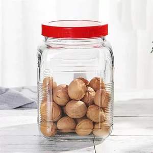 2500ML 1800ML 1000ML 700ML Pot de stockage de croustilles carrées en verre avec couvercle en plastique dans <span class=keywords><strong>la</strong></span> <span class=keywords><strong>cuisine</strong></span> - Product Image 5