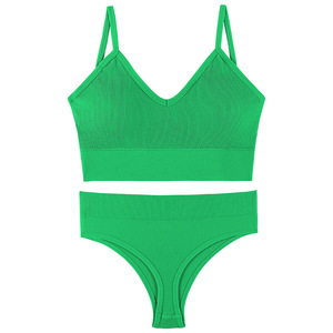 Completo Intimo Donna Wireless Push-up Sexy Senza Schienale, Top Sportivo a Triangolo Sottile e <span class=keywords><strong>Reggiseno</strong></span> - Product Image 2