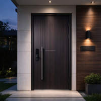 Pintu Masuk Villa Minimalis Abu-abu Tua Berbahan Aluminium Thermal Break dengan Insulasi Suara untuk Cuaca Dingin