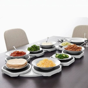 ถาดเสิร์ฟแบบหมุนได้สำหรับชาม จาน 8 ชั้น ขยายได้ พกพาสะดวก ล้างในเครื่องล้างจานได้ สีเทาสเปซเกรย์ - Product Image 1