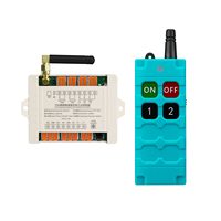Interrupteur de télécommande automatique FSK à code d'apprentissage, étanche, en plastique, 2 canaux, DC, portée 100m, 420-450MHz, anti-choc pour grue