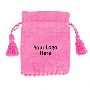 Ensemble de deux sacs à cordon en coton pochettes imprimées personnalisées pour emballage et cadeaux cordon réutilisable pour bijoux pièces et cosmétiques - Product Image 3