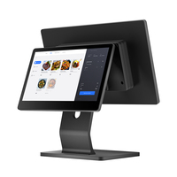 Máquina POS sin ventilador de diseño innovador de 15.6 pulgadas, fabricada en fábrica, con sistema POS Windows 11, soporte VESA y cuerpo delgado de aluminio.