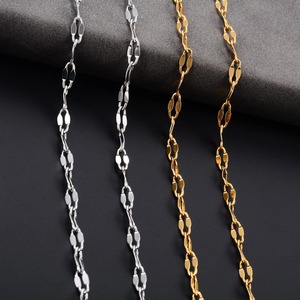 Collier ras du cou élégant en acier inoxydable de 4 mm avec maillons en forme de lèvres pour femme, couleur argent et or, accessoires de bijoux - Product Image 1