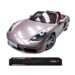 Pegamento de baja viscosidad de 1,52*17m, película de envoltura de vinilo para coche rosa con bayas de hielo metálicas ultrabrillantes, rollo de vinilo para envoltura de coche - Product Image 2