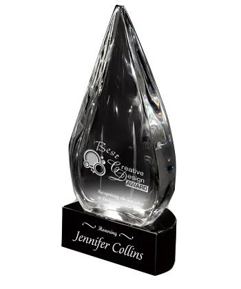 Бесплатные Индивидуальные Прозрачный капли воды трофей дизайн в виде капли воды Стеклянный Кубок