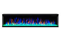 Cheminée électrique à flamme artificielle en acier laminé à froid 3 côtés en verre 42''50''60''72'' pour salon