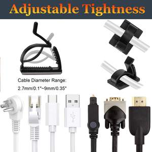 2025 Best Seller Preto Adhesive <span class=keywords><strong>Cable</strong></span> Clips Plastic Wire Organizer Cord Holder para Desk Car Wall Ethernet <span class=keywords><strong>Cable</strong></span> Management - Product Image 5