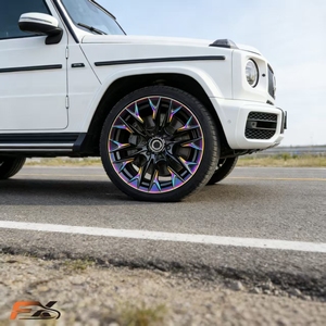 Rines de Aleación de Aluminio Forjados Personalizados Todoterreno de 16-20 Pulgadas, Color Negro Llama Arcoíris, 6*139.7, para JEEP/Wrangler - Product Image 4