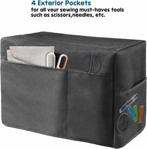 Funda Moderna para Máquina de Coser con Bolsillos de Almacenamiento, Asa Lateral, Compatible con Singer, Ecológica, de Tela Oxford Cuadrada - Product Image 2