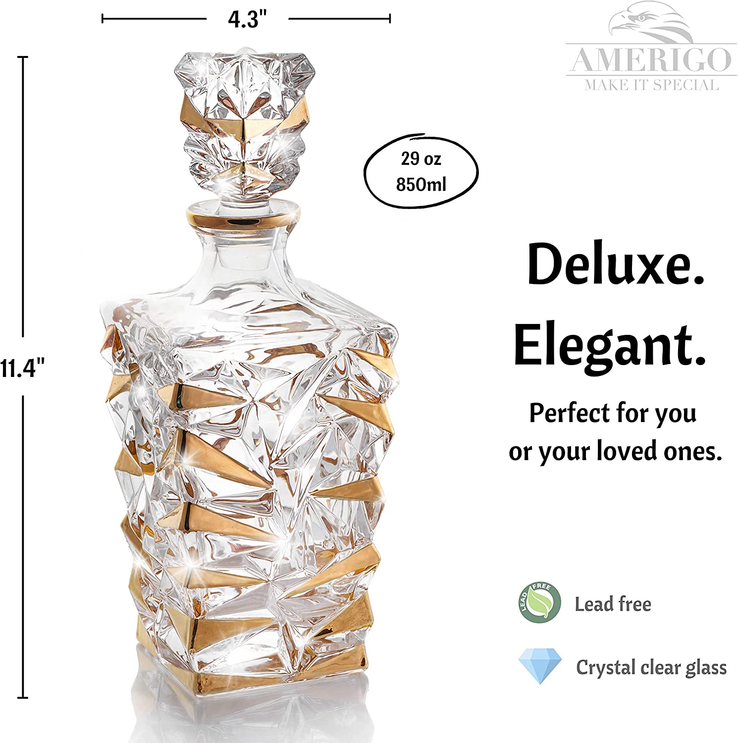 1 decanter and 4*glasses Crystal Whiskey Decanter  Whisky Gifts