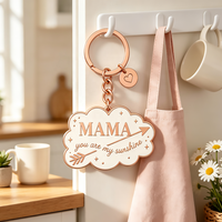 Accessoires décoratifs suspendus en métal, porte-clés de voiture, breloques personnalisées en émail dur « Mama », cadeaux, lettres, porte-clés en métal, fabricant