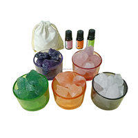 Ensemble de coupelles diffuseurs en pierre de cristal naturel brut, écologiques, faits à la main, pour aromathérapie sans flamme, huiles essentielles, décoration intérieure, UV