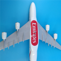 Modèle d'avion en résine moulée sous pression Emirates Airlines Airbus A380 1/160 de 45 cm, ornement d'aviation avec base de présentation