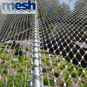 Stainless steel wire rope mesh net / slope protection network