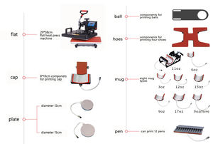 Équipement d'impression par sublimation et transfert thermique 15 en 1, directement de l'usine, pour impression sur t-shirts en forme de tasse de 12x15 pouces - Product Image 4