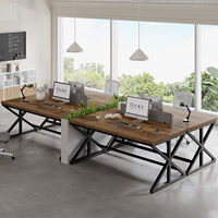 Bureau Moderne Personnalisable Grande Table d'Écriture de Travail en Métal et Bois Industrielle pour Bureau à Domicile Chambre Salon