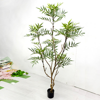 Bonsaï artificiel d'intérieur moderne pour la décoration de la maison Pot en plastique certifié UV Herbe d'olivier d'automne pour l'aménagement paysager de jardin