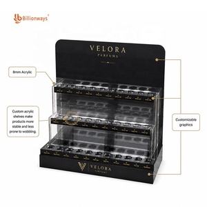 Expositor <span class=keywords><strong>de</strong></span> Perfume Acrílico Personalizado <span class=keywords><strong>de</strong></span> 8 mm, Estante <span class=keywords><strong>de</strong></span> Mostrador para Botellas <span class=keywords><strong>de</strong></span> Fragancia Pequeñas con Logotipo y Póster - Product Image 4