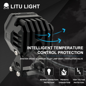 IP68 note étanche 3 pouces couleur blanche tout-terrain antibrouillard carré LED travail lumière camion mini conduite lumière pour suv bateau tracteur - Product Image 3
