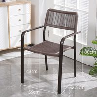 Chaise de jardin moderne minimaliste en plastique imperméable avec dossier pour salons de thé et piscines