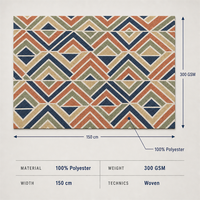 Tissu en toile de polyester imprimé 300 GSM, matériau en toile tissée pour sacs de voyage, sacs fourre-tout et pochettes