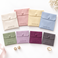 Pochette cadeau en microfibre suédée rose poudré de qualité supérieure, résistante à l'eau, écologique, avec logo personnalisé, fabrication OEM ODM directe d'usine