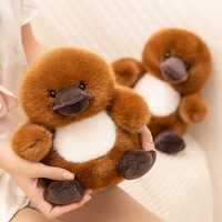 Niedliches Entenrüssel-Plüschkissen für Mädchen, Weiches Flauschiges Braunes Stofftier-Kissen, Tierförmiges Sofa-Ornament, Schlafzimmer-Deko, Geburtstagsgeschenk