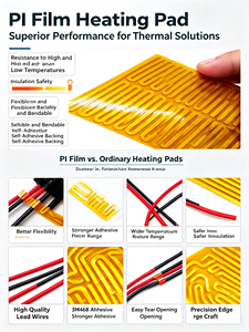 Plaque chauffante flexible en polyimide (PI) 12V 24V pour le contrôle de la température de la plateau d'impression d'imprimante 3D - Product Image 2