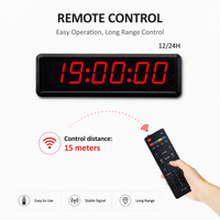 Jam Dinding LED Digital 1,8 Inci Merah Hijau OEM Multifungsi Penghitung Mundur Penghitung Naik Stopwatch Elektrik Dengan Remote