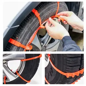 Catena antiscivolo in Nylon 66 serie 9mm di larghezza per auto 175 libbre ed è facile da trasportare per condizioni meteorologiche avverse o strade in pendenza