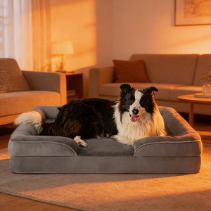 Cama Ortopédica de Espuma Viscoelástica <span class=keywords><strong>para</strong></span> <span class=keywords><strong>Perros</strong></span> Grandes, Estilo Sofá, con Almohada Acolchada, <span class=keywords><strong>para</strong></span> un Sueño Profundo - Product Image 6