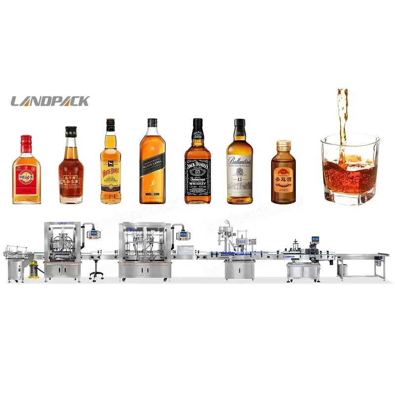 Remplisseuse d'embouteillage de whisky et de liqueur liquide à 8 buses entièrement automatique pour les fabricants