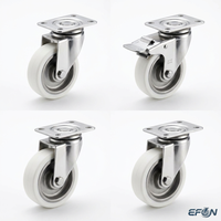 Rueda de Goma TPR con Descuento por Volumen, Rueda Industrial Rígida de Hierro de Alta Resistencia, Gran Capacidad de Carga, Resistente a Impactos para Muebles y Estantes