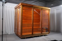 Sauna Exterior Tradicional de Madera de Cedro Sólido para 6 Personas con Estufa