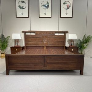 Nouveau lit plateforme en bois de rose 1,8 m avec rangement, mobilier de chambre - Product Image 1