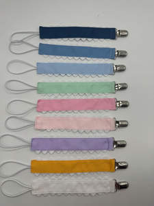 Clips <span class=keywords><strong>de</strong></span> chupete con cinta impresa <span class=keywords><strong>de</strong></span> poliéster desechables personalizados con cadenas seguras para paños <span class=keywords><strong>de</strong></span> bebé Clip para chupete - Product Image 5