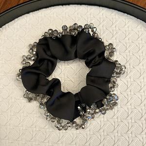 Serre-tête en satin fait main avec bordure en cristal, style coréen, 9 cm, accessoire de mode pour femme, usage quotidien - Product Image 6