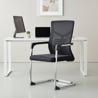Chaise de conférence de bureau moderne et bon marché en maille, dossier haut, chaise ergonomique de haute qualité pour visiteurs, chaise à bascule avec cadre en acier inoxydable