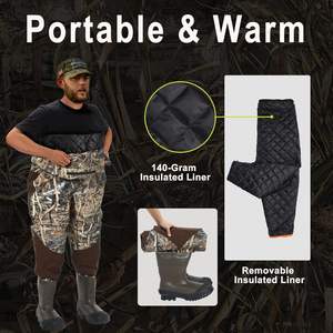 Bottes <span class=keywords><strong>de</strong></span> <span class=keywords><strong>chasse</strong></span> respirantes pour hommes 8 Fans avec isolation 1000G et doublure isolante amovible Duck (Next Camo 8-14) - Product Image 3