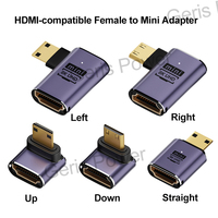 Adaptateur compatible 90/270 degrés, convertisseur mâle/femelle à angle droit, connecteur HD 8K Mini/Micro pour câbles