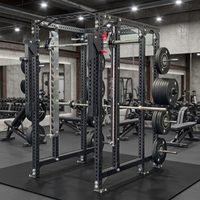 Rack Smith avec système de câbles croisés, pile de poids, barre de traction, station de dips et barres de guidage réglables pour salle de sport commerciale et usage domestique
