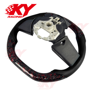 Volant sport personnalisé en fibre de carbone à dessus plat pour Ford Mustang GT V6 Shelby Cobra Bullitt 2004-2010 - Product Image 4