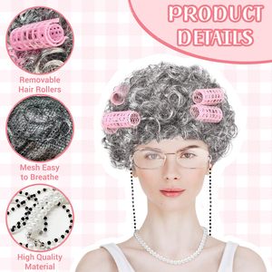 <span class=keywords><strong>Disfraz</strong></span> <span class=keywords><strong>de</strong></span> Peluca <span class=keywords><strong>de</strong></span> Anciana para Mujer, <span class=keywords><strong>Disfraz</strong></span> <span class=keywords><strong>de</strong></span> Abuela, Peluca para Halloween, Cosplay, <span class=keywords><strong>Disfraz</strong></span> Escolar <span class=keywords><strong>de</strong></span> 100 Días para Adultos, Poliéster - Product Image 4