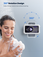 Support de téléphone étanche Lamicall STRY01 pour douche et salle de bain, gadget mural réglable et rétractable à 480°, anti-buée, écran tactile