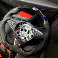 Volant CCE de haute qualité pour BMW E60 E63 à prix inférieur forme plate à fond rond avec lumière LED sur carbone