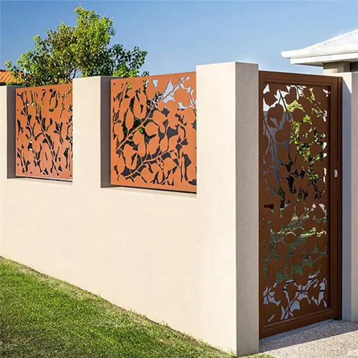 モダンなデザイン屋外屋内ガーデンアートデコレーションルームディバイダーコルテン鋼スクリーン