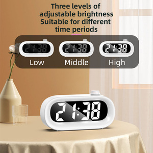 Nhà máy bán buôn sản phẩm bán hàng nóng đồng hồ báo thức thiết kế đơn giản màu sắc khác nhau hai phiên bản màn hình lớn hiển thị - Product Image 3