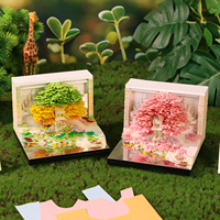 Bloc-notes 3D personnalisé, calendrier, papier adhésif, boîte à lumière LED en forme d'arbre, marque-page, papeterie mignonne, cadeau d'anniversaire ou de Noël